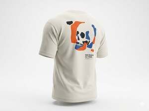 ZARA Sketchbook Series Still Waters Run Deep Skull Graphic T-Shirt